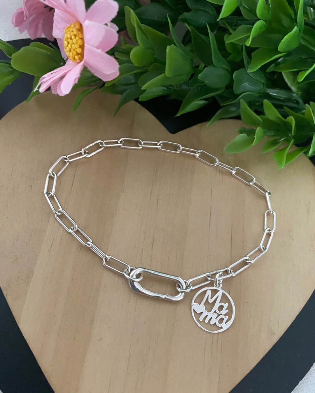 PULSERA MAMA CADENA PLATA DE LEY