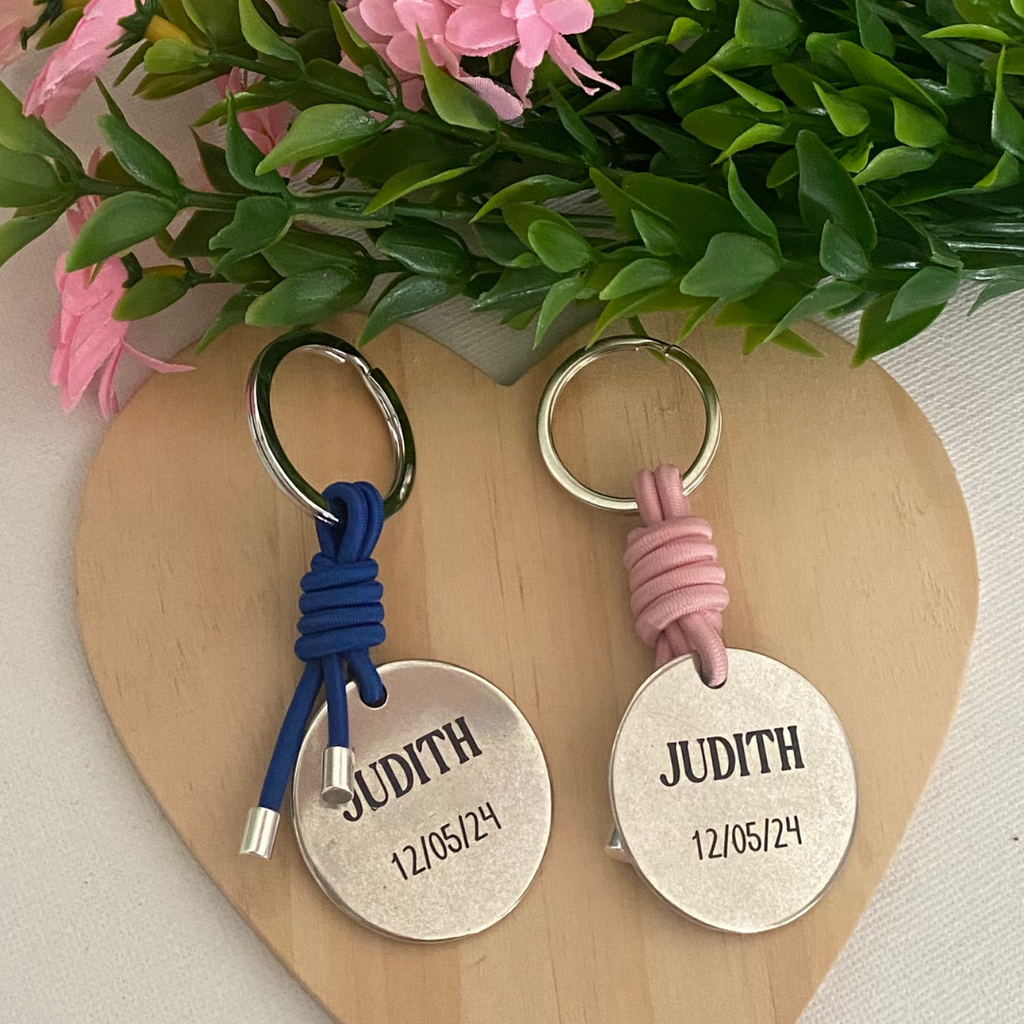 LLAVERO REDONDO BAÑO PLATA