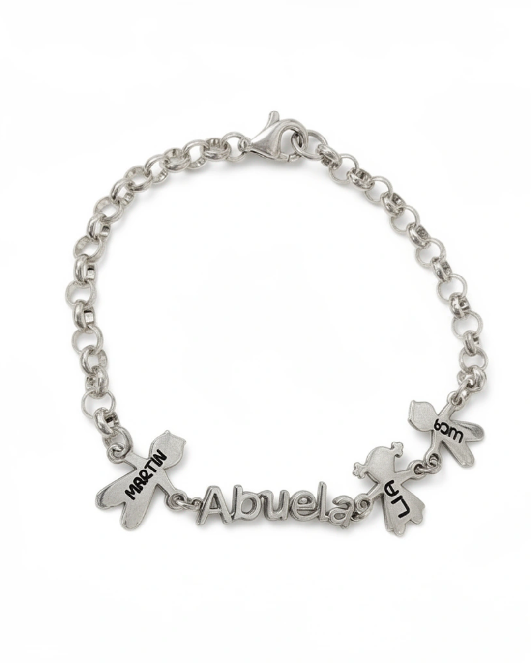 PULSERA ABUELA NIÑOS PLATA DE LEY