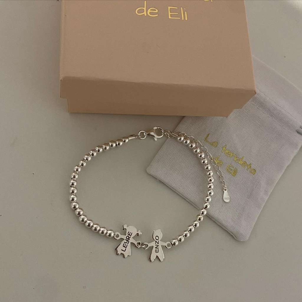 PULSERA BOLAS NIÑOS PLATA DE LEY