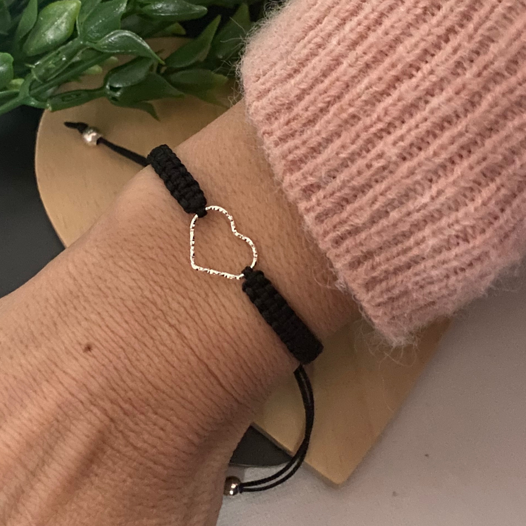 PULSERA AMOR CORAZÓN PLATA DE LEY