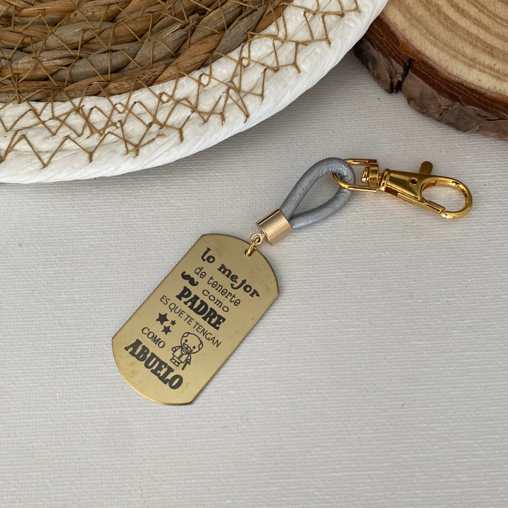 LLAVERO MILITAR ACERO DORADO
