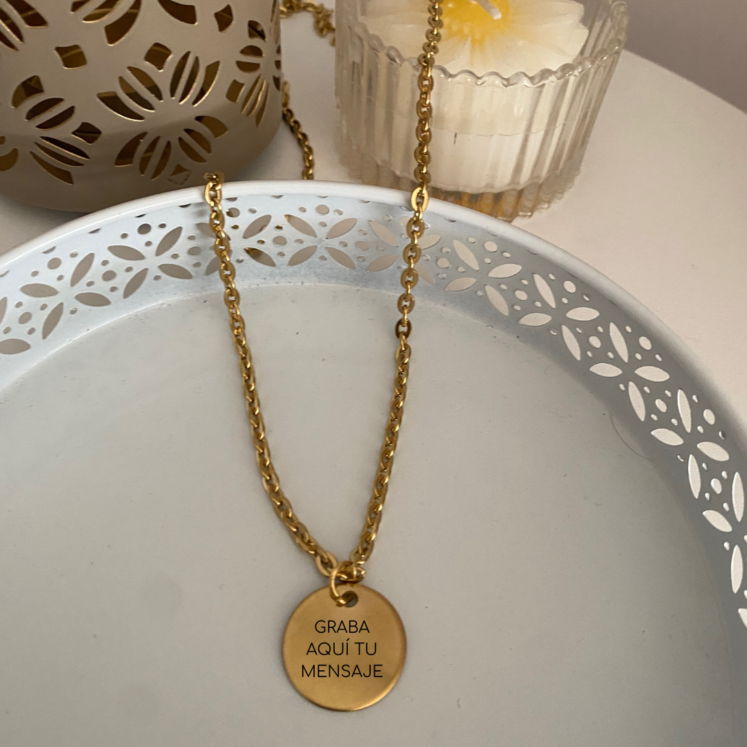 COLLAR ACERO MEDALLA