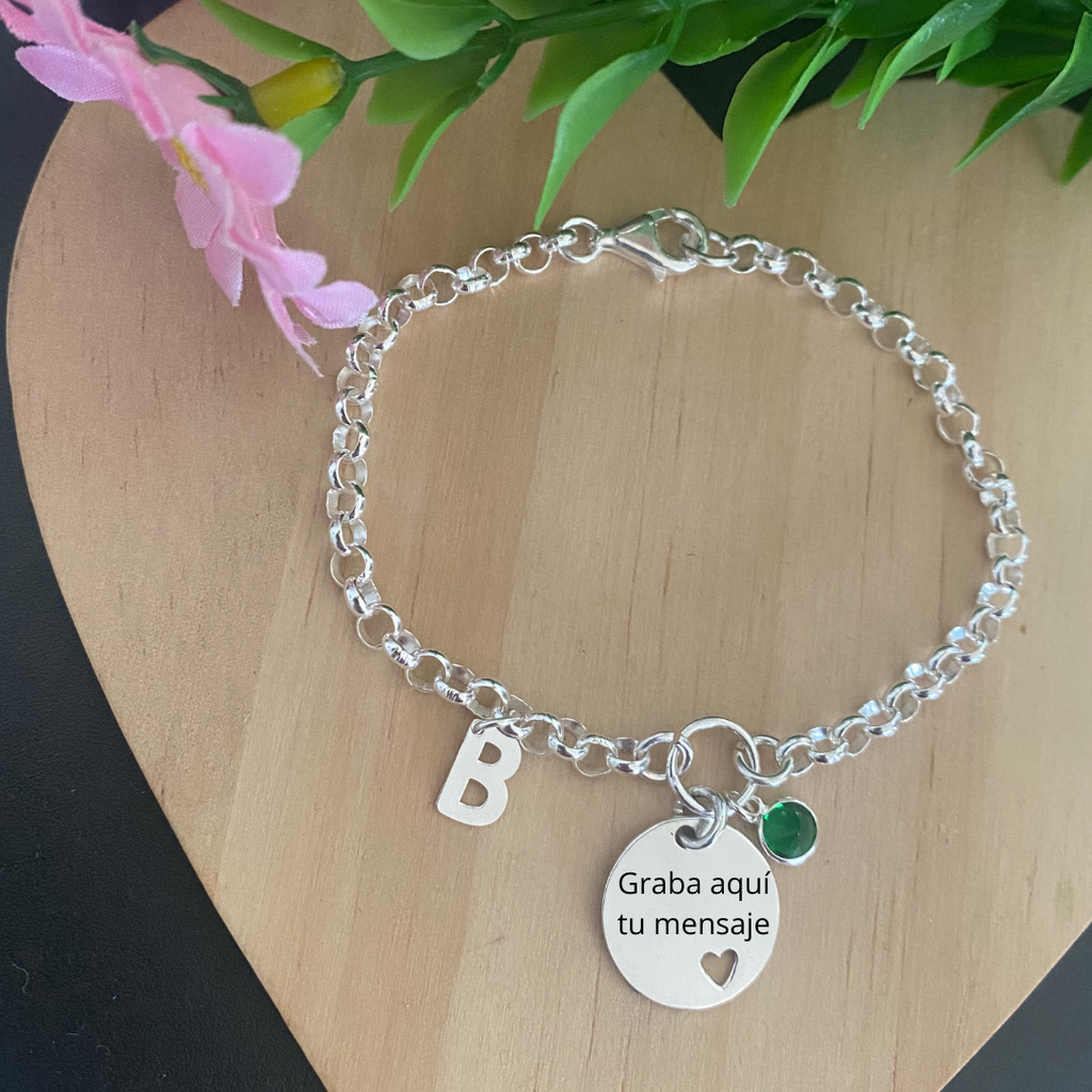 PULSERA CADENA ARITO PLATA DE LEY