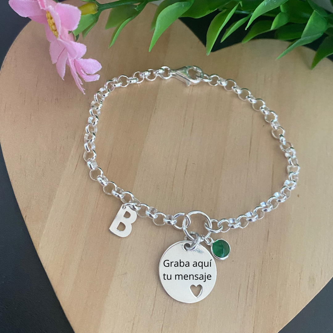 PULSERA CADENA ARITO PLATA DE LEY