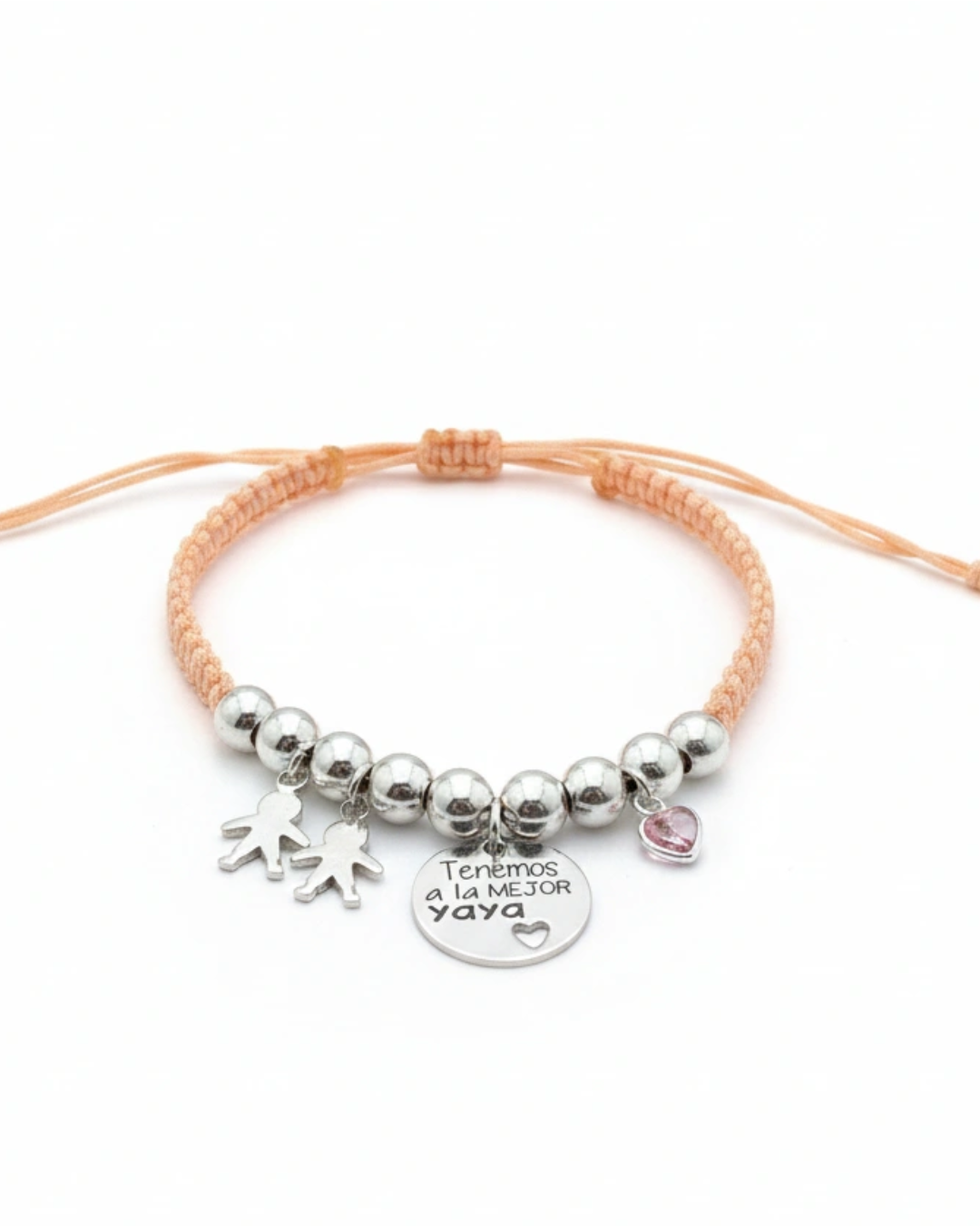 PULSERA DE HILO CON COLGANTES PLATA DE LEY