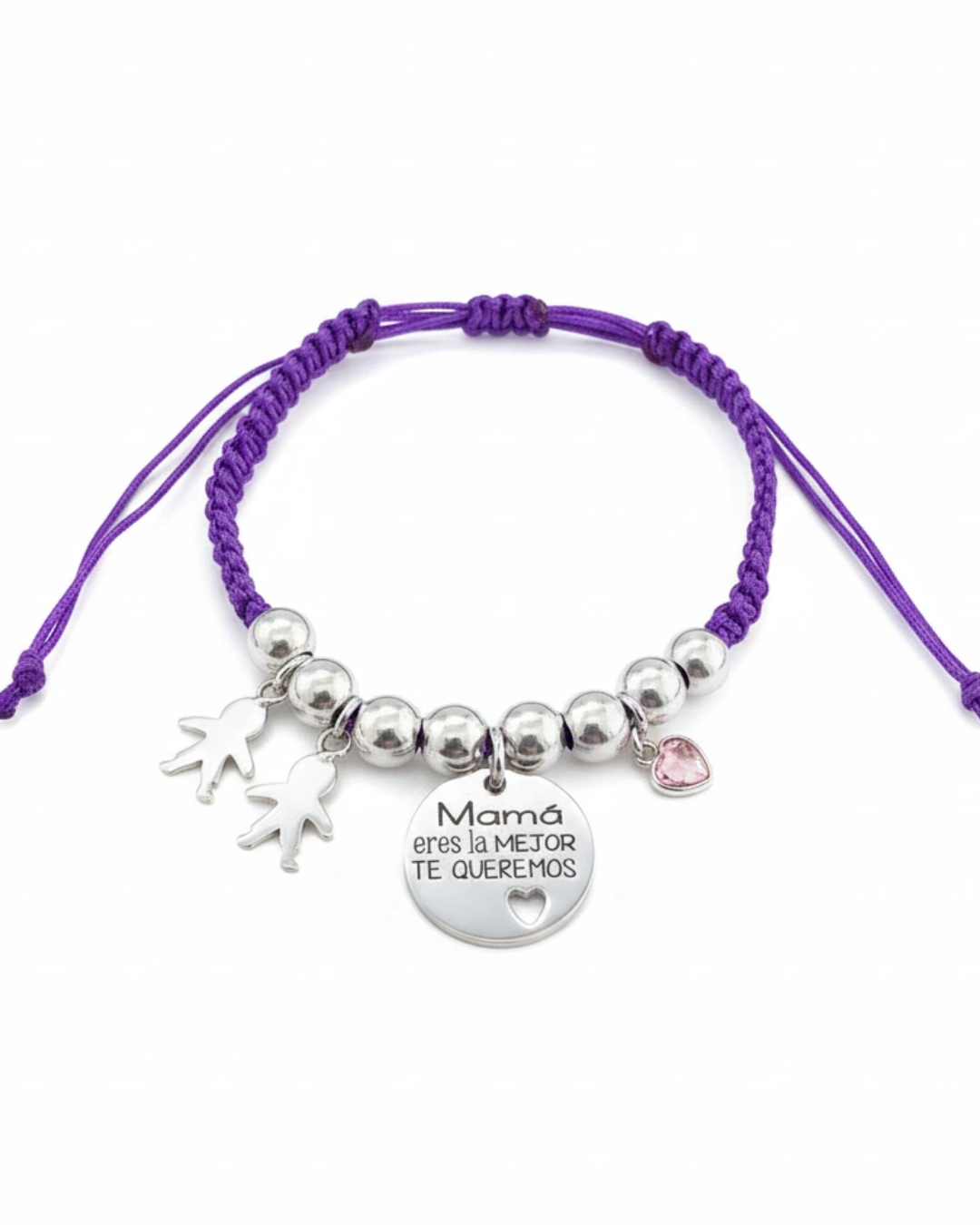 PULSERA DE HILO CON COLGANTES PLATA DE LEY