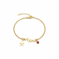 PULSERA MAMÁ CON NIÑOS PLATA DE LEY BAÑO ORO