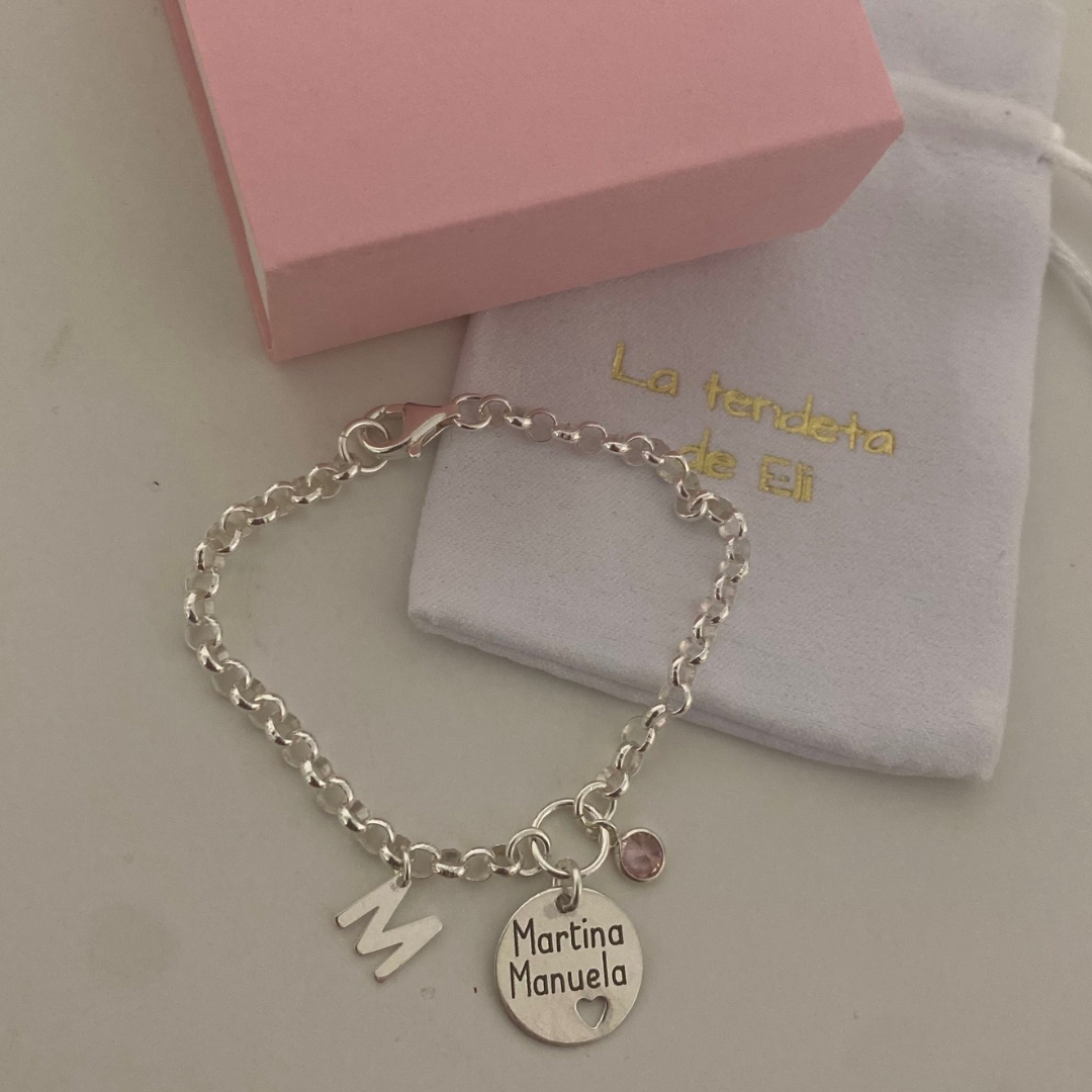 PULSERA CADENA ARITO PLATA DE LEY