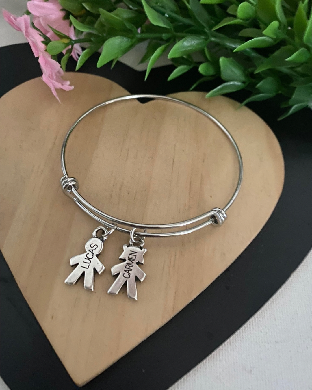 PULSERA RÍGIDA NIÑOS BAÑO PLATA