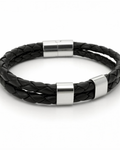 PULSERA CUERO REDONDO ACERO INOXIDABLE