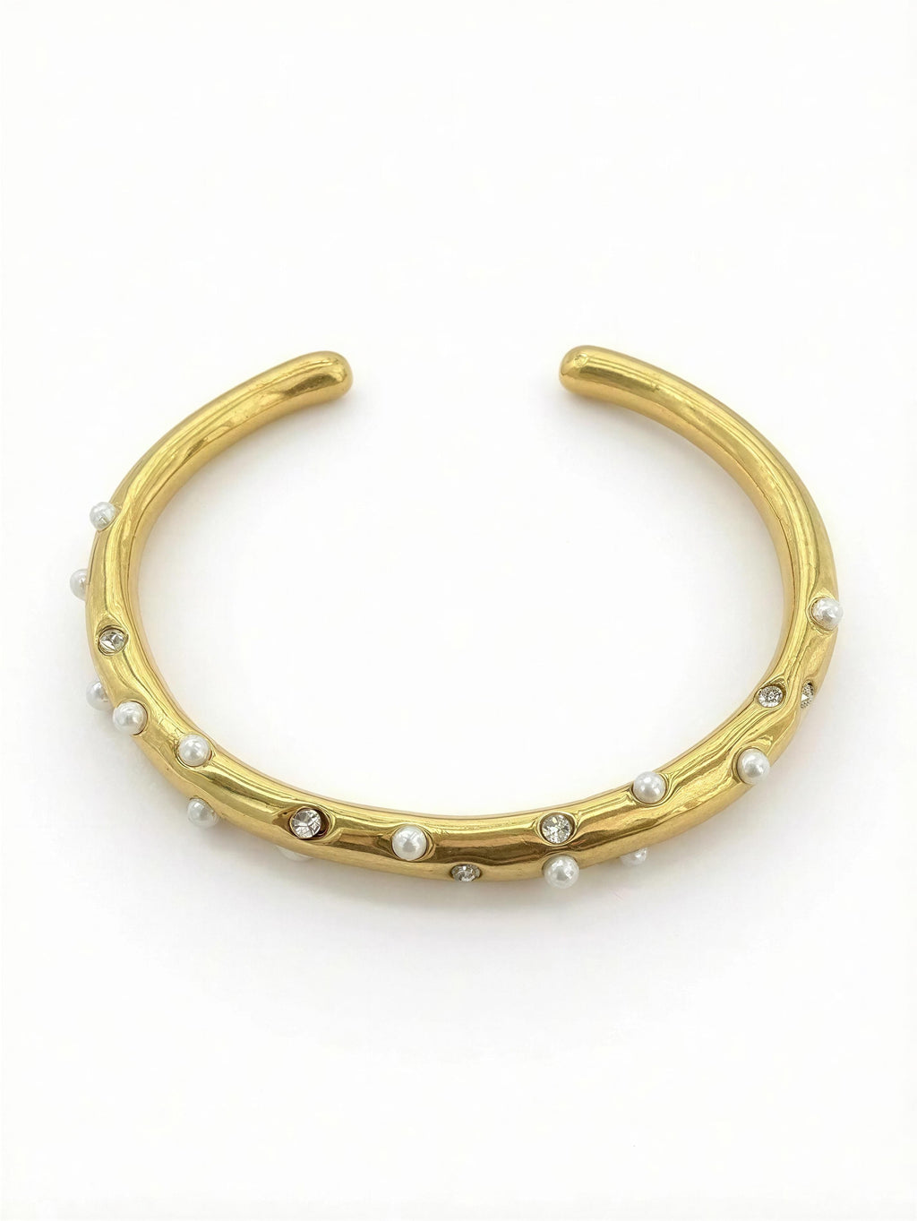 Brazalete Acero y Perlas - Acero