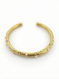 Brazalete Acero y Perlas - Acero