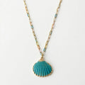 Collar Concha Marina Turquesa – Acero