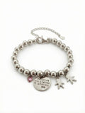 Pulsera Personalizada para Mamá con Siluetas de Niños – Plata de Ley 925