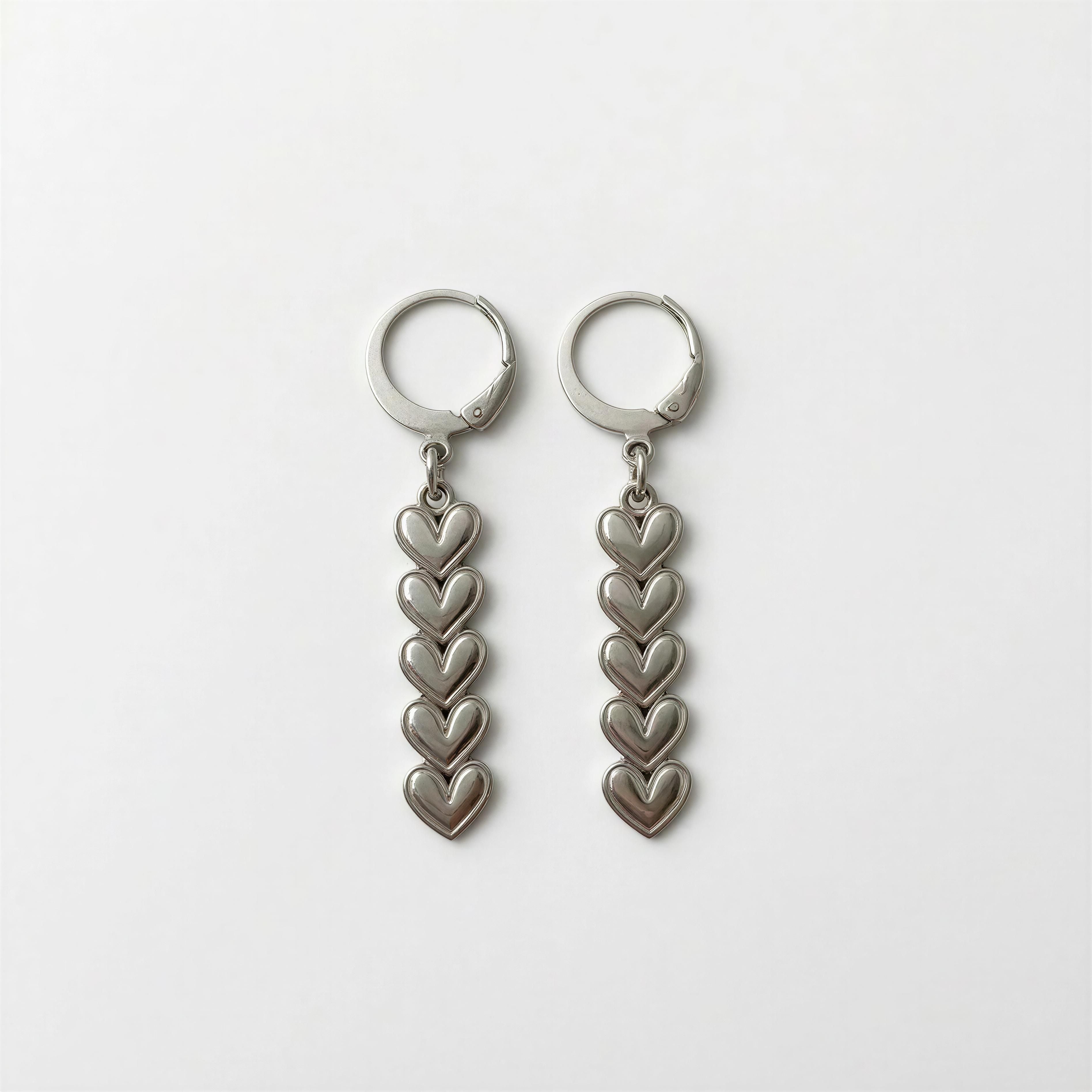 Pendientes Corazones - Acero