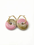 Pendientes 2 en 1 Disco Resina - Acero