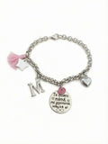 Pulsera con Medalla Personalizada con Inicial - Baño de Plata