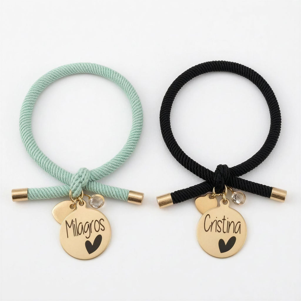 Pulsera Elástica Personalizada - Acero Inoxidable Baño Oro