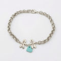 Pulsera Niños Personalizada con Corazón - Baño de Plata