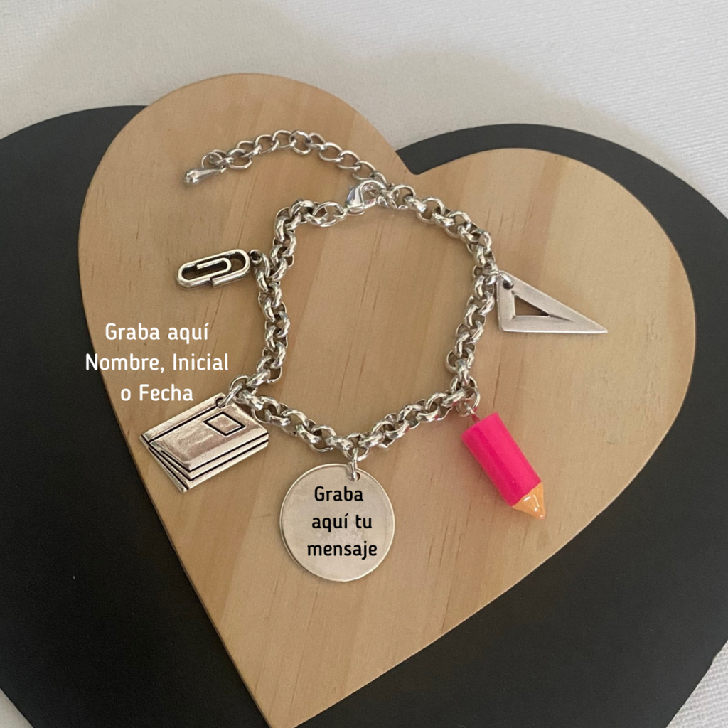 PULSERA TEACHER BAÑO PLATA