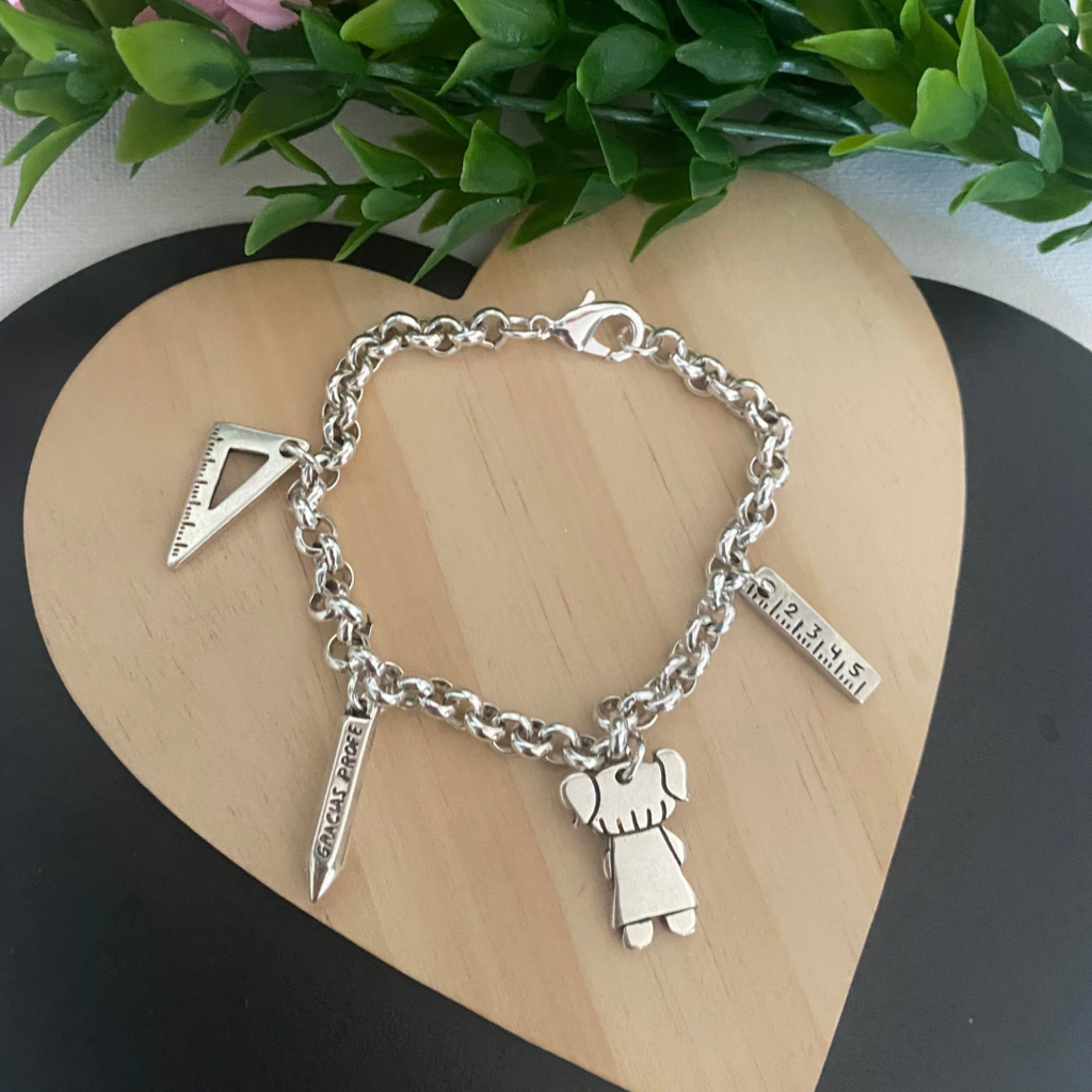 PULSERA PROFE BAÑO PLATA