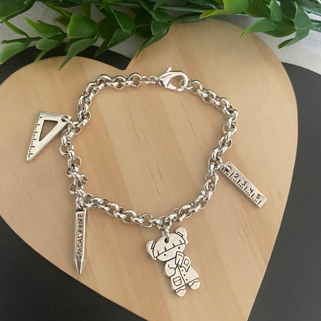 PULSERA PROFE BAÑO PLATA