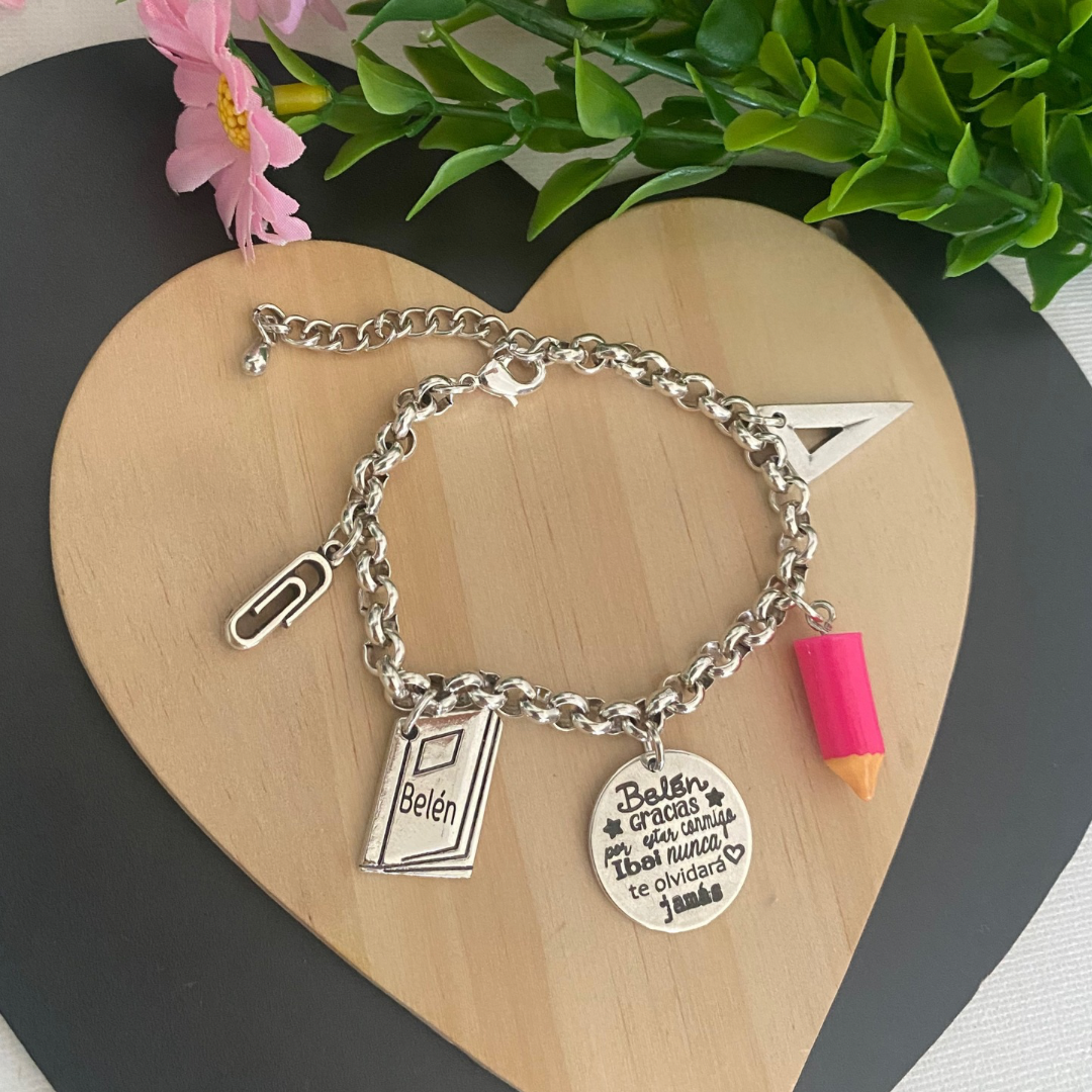 PULSERA TEACHER BAÑO PLATA