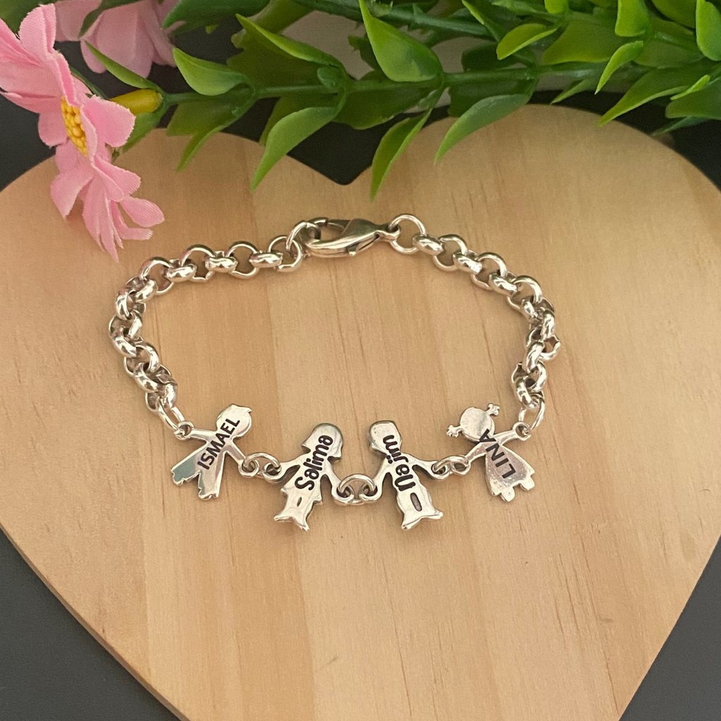 PULSERA PAPÁS BAÑO PLATA