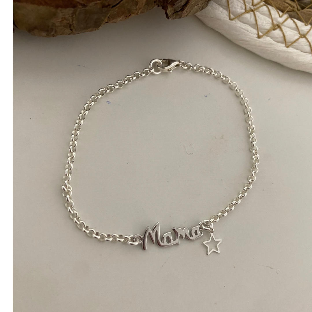 PULSERA MAMÁ PLATA LEY