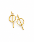 Pendientes Geométricos Círculo Latón Baño Oro