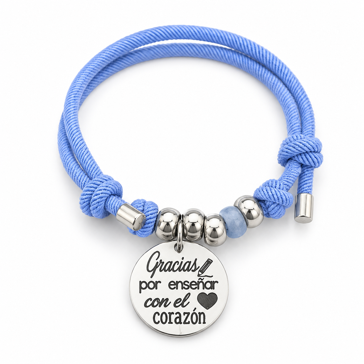 Pulsera Personalizada con Piedra y Bolas de Acero Inoxidable