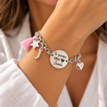 Pulsera con Medalla Personalizada con Inicial - Baño de Plata