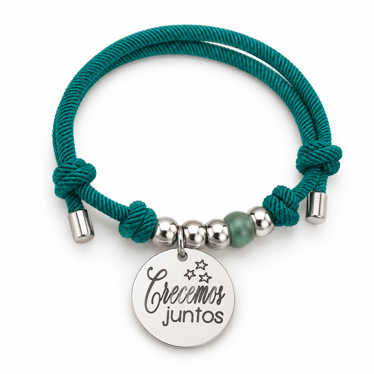 Pulsera Personalizada con Piedra y Bolas de Acero Inoxidable