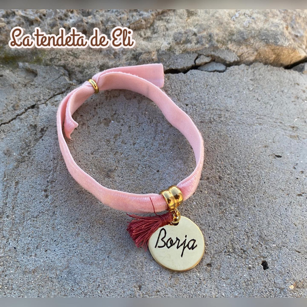 PULSERA TERCIOPELO ACERO